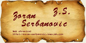 Zoran Šerbanović vizit kartica